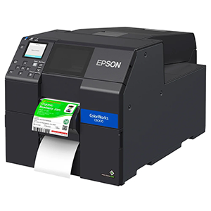 Epson ColorWorks CW-C6000 industrial color inkjet label printer with auto-cutter